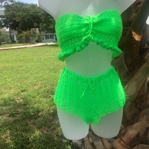 Two piece crochet suit